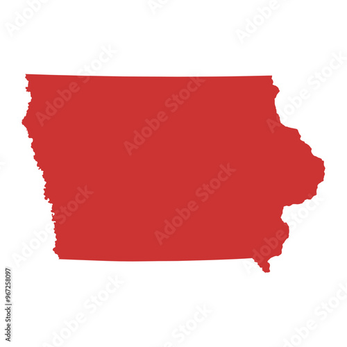 Vector outline map of Iowa state of the United States