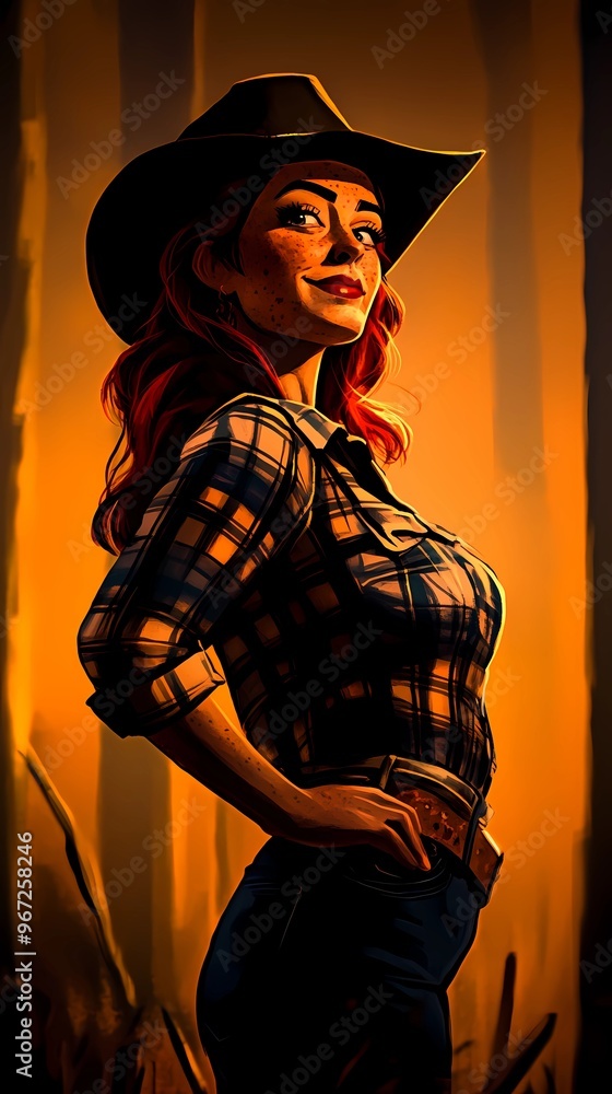 background image of a cowboy woman, western illustration style, western. background image of a cowboy woman, western illustration style, western.