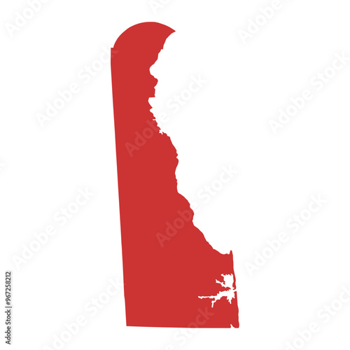 Vector outline map of Delaware state of the United States