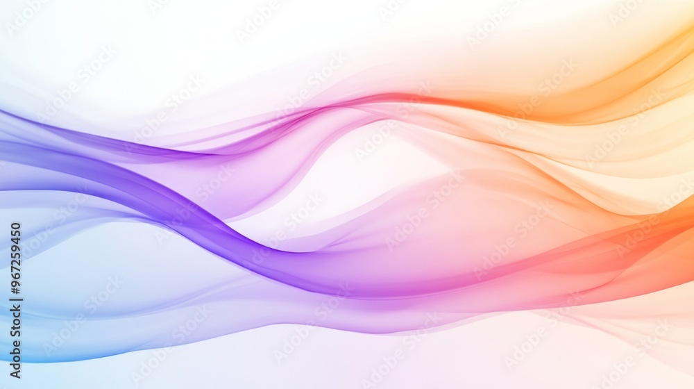 Fototapeta premium Abstract, colorful, wavy background with copy space on a white background