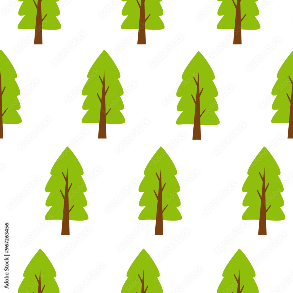 Obraz premium Tree pattern background. Seamless pattern trees. flat illustration of tree. tree seamless pattern background. 
