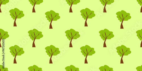 Tree pattern background. Seamless pattern trees. flat illustration of tree. tree seamless pattern background. 