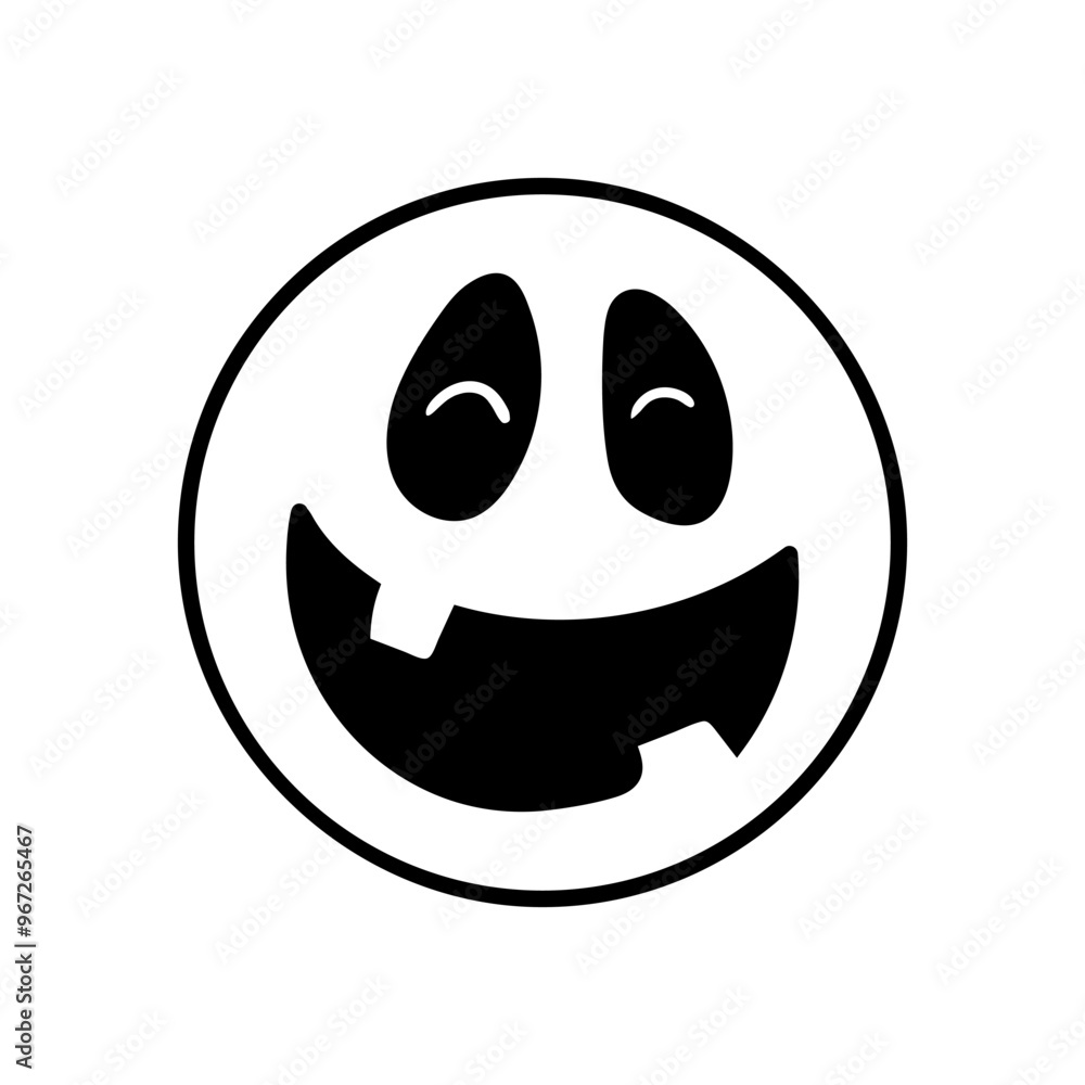 Fototapeta premium Halloween face icon vector. Scary face illustration sign. Funny Face symbol. Pumpkin face logo.