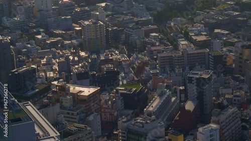 01 June 2023, Tokyo aerial cityscape panorama photo