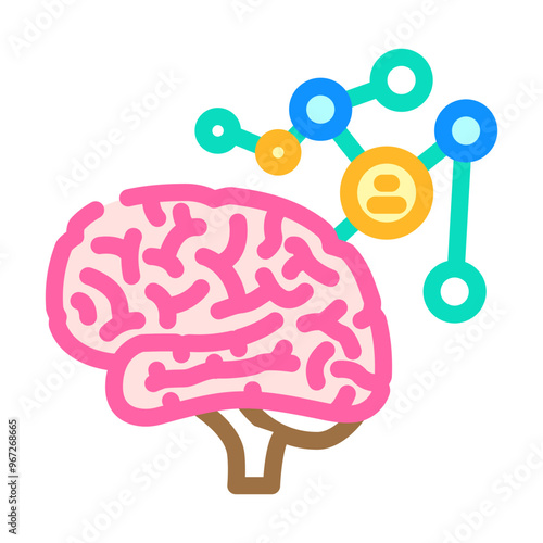 mind map brainstorm color icon vector. mind map brainstorm sign. isolated symbol illustration photo