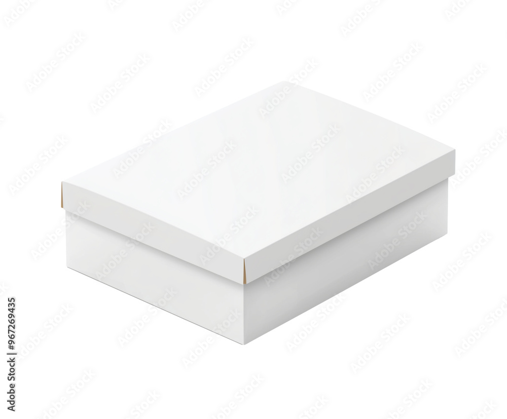 Naklejka premium Rectangular white mailing box mockup with closed lid isolated on transparent background