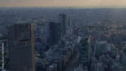 01 June 2023, Tokyo aerial cityscape panorama photo