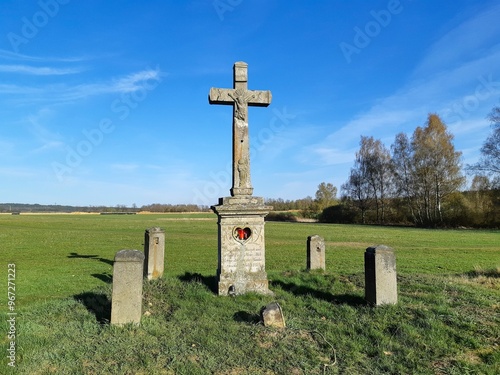 memorial cross in the field
