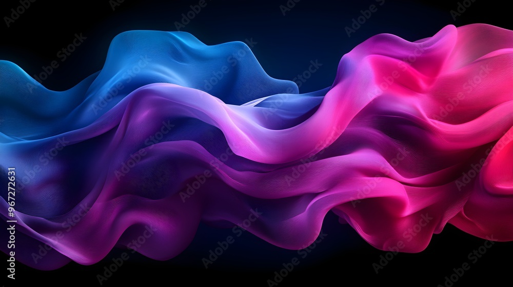 Fototapeta premium Fluid abstract shapes, vibrant colors, smooth transitions, soft gradients, futuristic ambiance