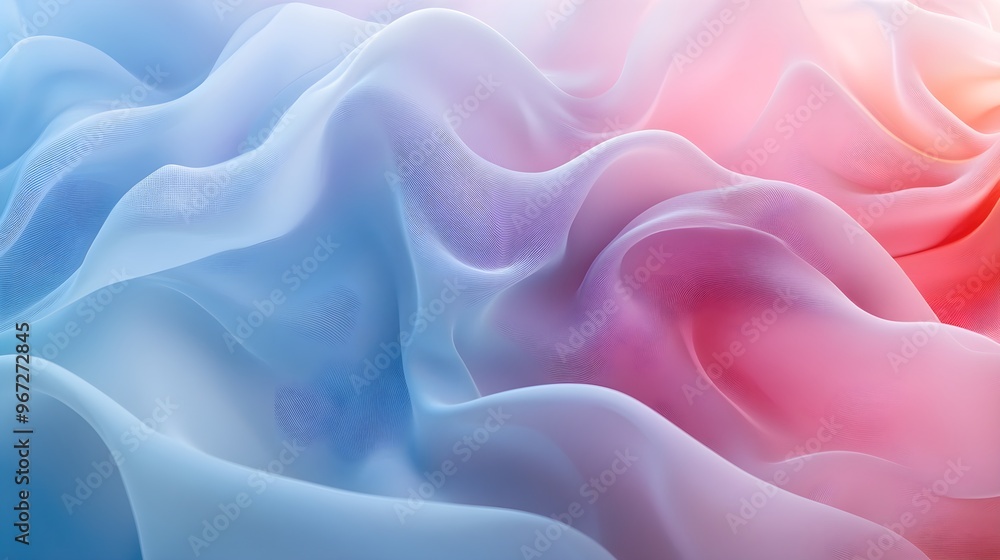 Fototapeta premium Pastel-toned abstract background, flowing shapes resembling liquid, with a serene ambiance created by soft, natural lighting and subtle shadows