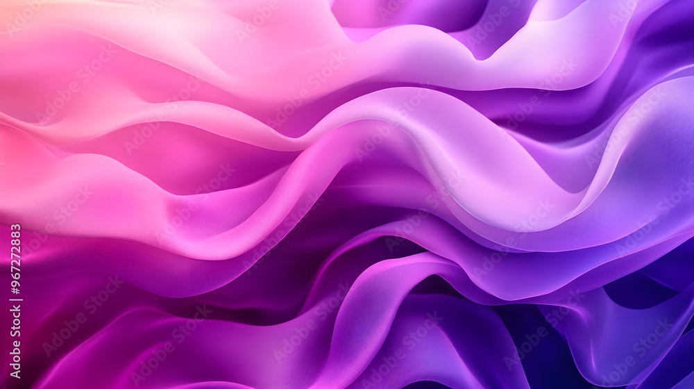 Obraz premium Abstract design with flowing shapes in pastel purple tones, soft edges, creating a tranquil and meditative visual experience, minimalist and clean