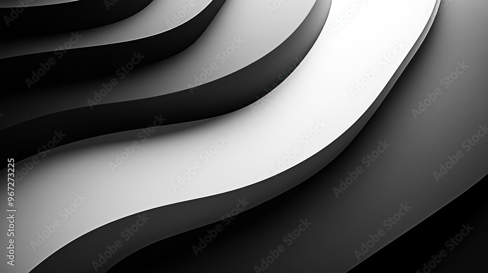 Abstract Black and White Curved Lines Background Abstract Black and White Curved Lines Background
