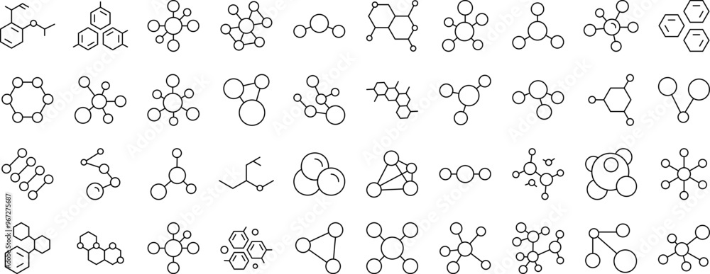 Chemistry Icon Set. Contains Icons of Atom and Chemical Compounds that Can Be Used for Design of Cards, Posts, Apps, Web Sites Chemistry Icon Set. Contains Icons of Atom and Chemical Compounds that Can Be Used for Design of Cards, Posts, Apps, Web Sites