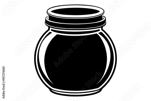 jar silhouette vector icon style, white back ground