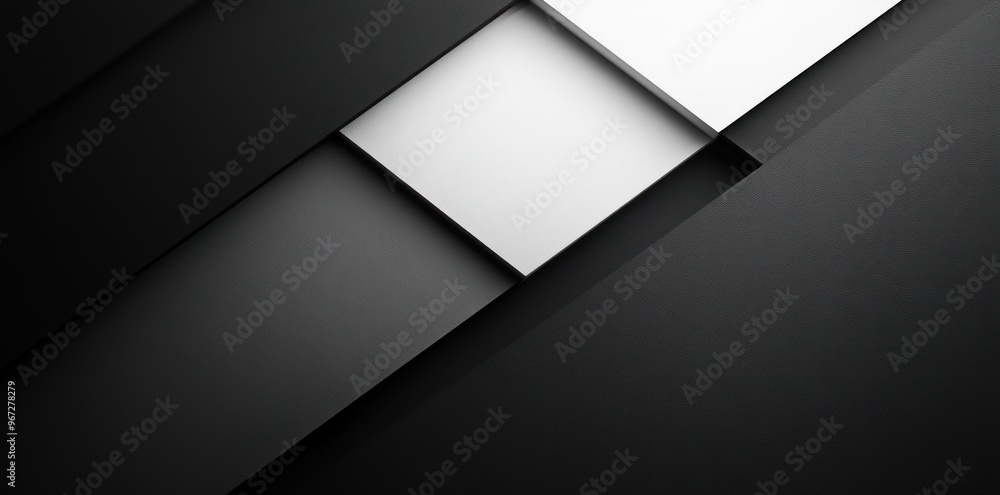 Abstract Black and White Geometric Shapes with Textured Surfaces Abstract Black and White Geometric Shapes with Textured Surfaces