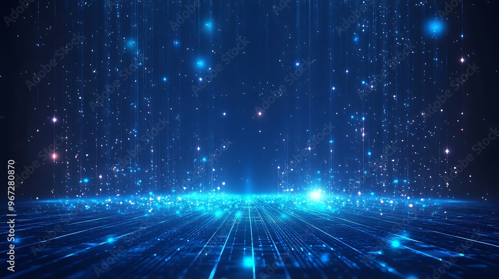 A captivating blue digital background with glowing particles and lines, perfect for technology, science, and fantasy projects. A captivating blue digital background with glowing particles and lines, perfect for technology, science, and fantasy projects.