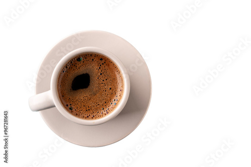 top view cup of turkish or greek coffee isolated png