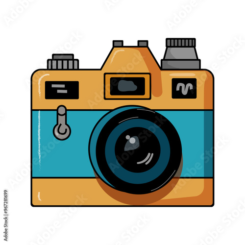 Camera, vector illustration, isolated on white background