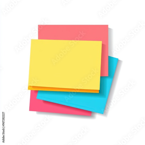 Colorful sticky notes stacked together, ideal for organizing ideas, reminders, or creative projects in any workspace.