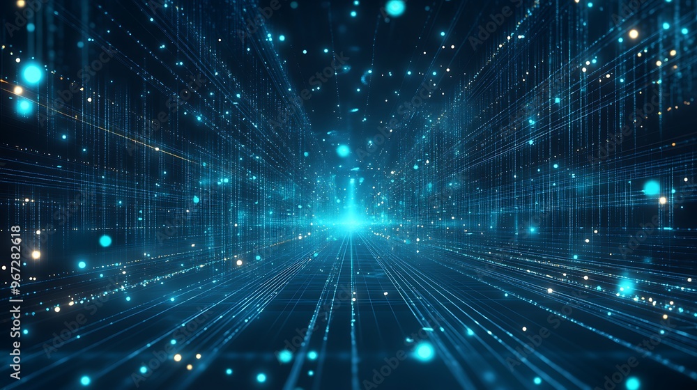 A dynamic abstract background showcasing shimmering lights and beams, perfect for technology or futuristic themes. A dynamic abstract background showcasing shimmering lights and beams, perfect for technology or futuristic themes.