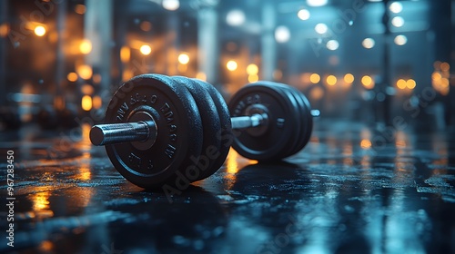Engaging depiction of a gym workout with a focus on endurance and cardiovascular fitness, portrayed in a cinematic style. 3D realistic illustration captures the strength and intensity of the training.
