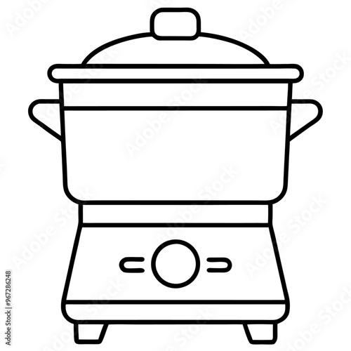 stove outline coloring book page line art illustration digital drawing