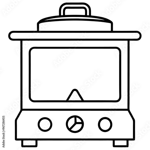 stove outline coloring book page line art illustration digital drawing