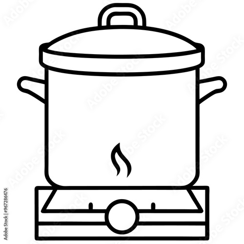 stove outline coloring book page line art illustration digital drawing