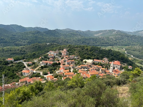 Obraz na płótnie Lastovo - city on Lastovo island in Croatia w salonie