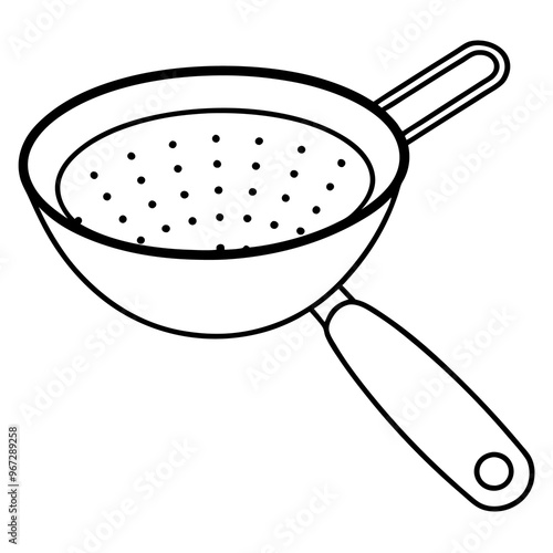 strainer outline coloring book page line art illustration digital drawing