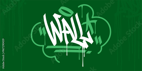 Trendy Word Wall Abstract Hip Hop Hand Written Graffiti Urban Style Vector Illustration