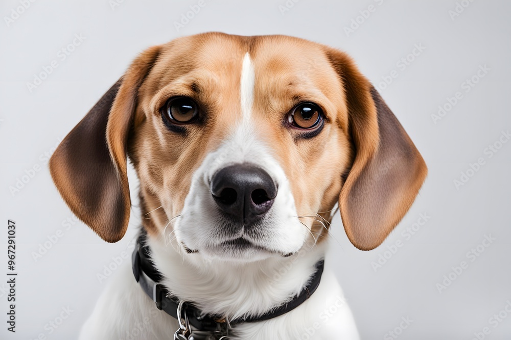 Beagle mix dog on white background, AI Generated Beagle mix dog on white background, AI Generated