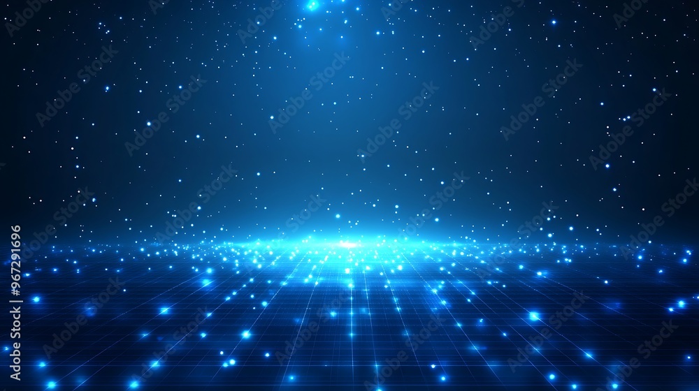 A mesmerizing digital swirl of blue lights against a dark background, creating a captivating cosmic scene of endless possibilities. A mesmerizing digital swirl of blue lights against a dark background, creating a captivating cosmic scene of endless possibilities.