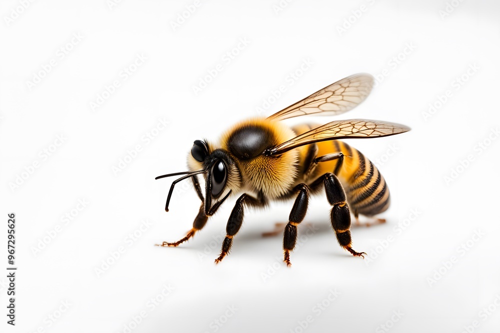 Bee on white background, AI Generated Bee on white background, AI Generated