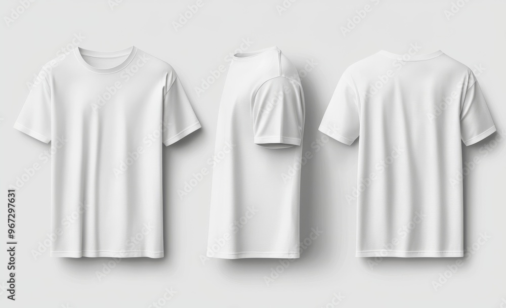 Different views of a blank white wrinkled t-shirt Different views of a blank white wrinkled t-shirt