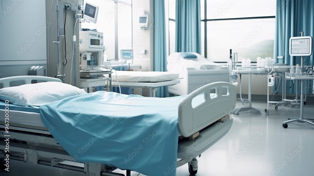 A photo of a hospital bed with clean linens A photo of a hospital bed with clean linens