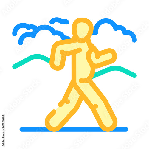 walking pregnant fitness color icon vector. walking pregnant fitness sign. isolated symbol illustration