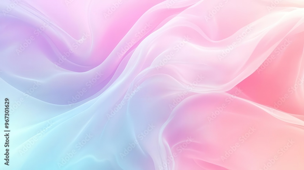 Fototapeta premium Smooth flowing gradient with Gaussian blur, subtle pastel blending, calming abstract texture