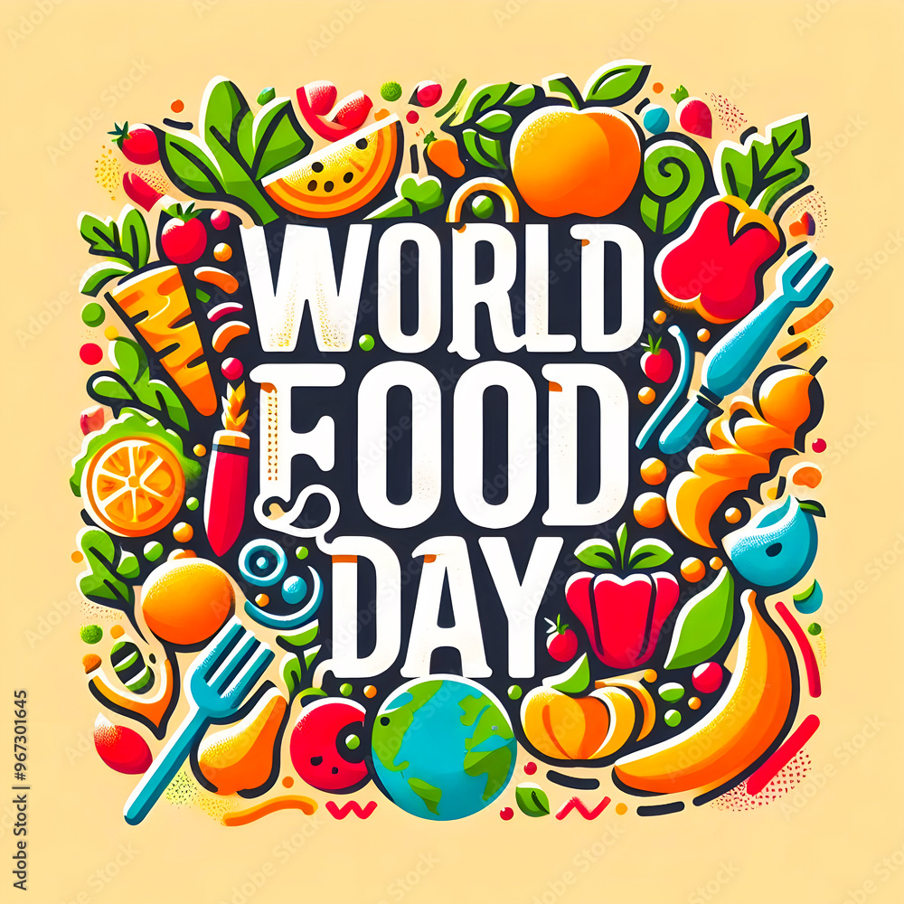 Vibrant Flavors, A Typography Celebration of World Food Day Vibrant Flavors, A Typography Celebration of World Food Day