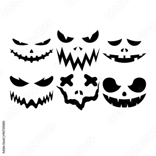 ensembles de visage de citrouille pour halloween
