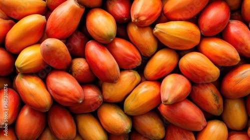 A pile of ripe papayas (Carica papaya) on a market stall, ready for tropical fruit lovers --ar 16:9 --personalize jaydbm9 --v 6.1 Job ID: deb3fe38-52f8-4649-b985-f0a7864c85be photo