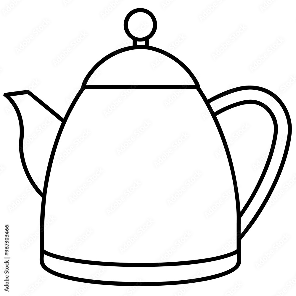 tea kettle outline coloring book page line art illustration digital drawing tea kettle outline coloring book page line art illustration digital drawing