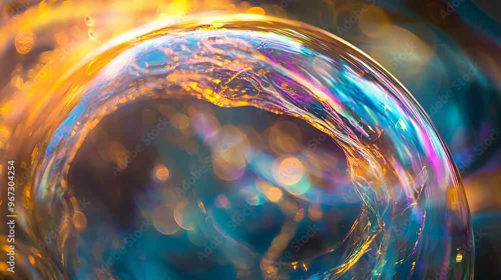 A bubble with a rainbow inside of it. The bubble is surrounded by a blurry background. The colors of the bubble are bright and vibrant, creating a sense of joy and playfulness A bubble with a rainbow inside of it. The bubble is surrounded by a blurry background. The colors of the bubble are bright and vibrant, creating a sense of joy and playfulness