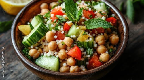 Delightful Mediterranean Chickpea Salad with Fresh Vegetables