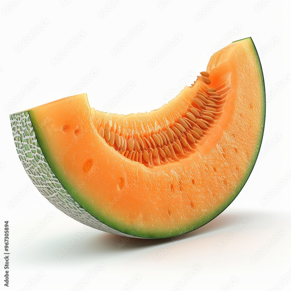 A Vibrant Cantaloupe Slice Showcase, Perfect for Summer Treats and Healthy Snacking Opportunities Ahead. A Vibrant Cantaloupe Slice Showcase, Perfect for Summer Treats and Healthy Snacking Opportunities Ahead.