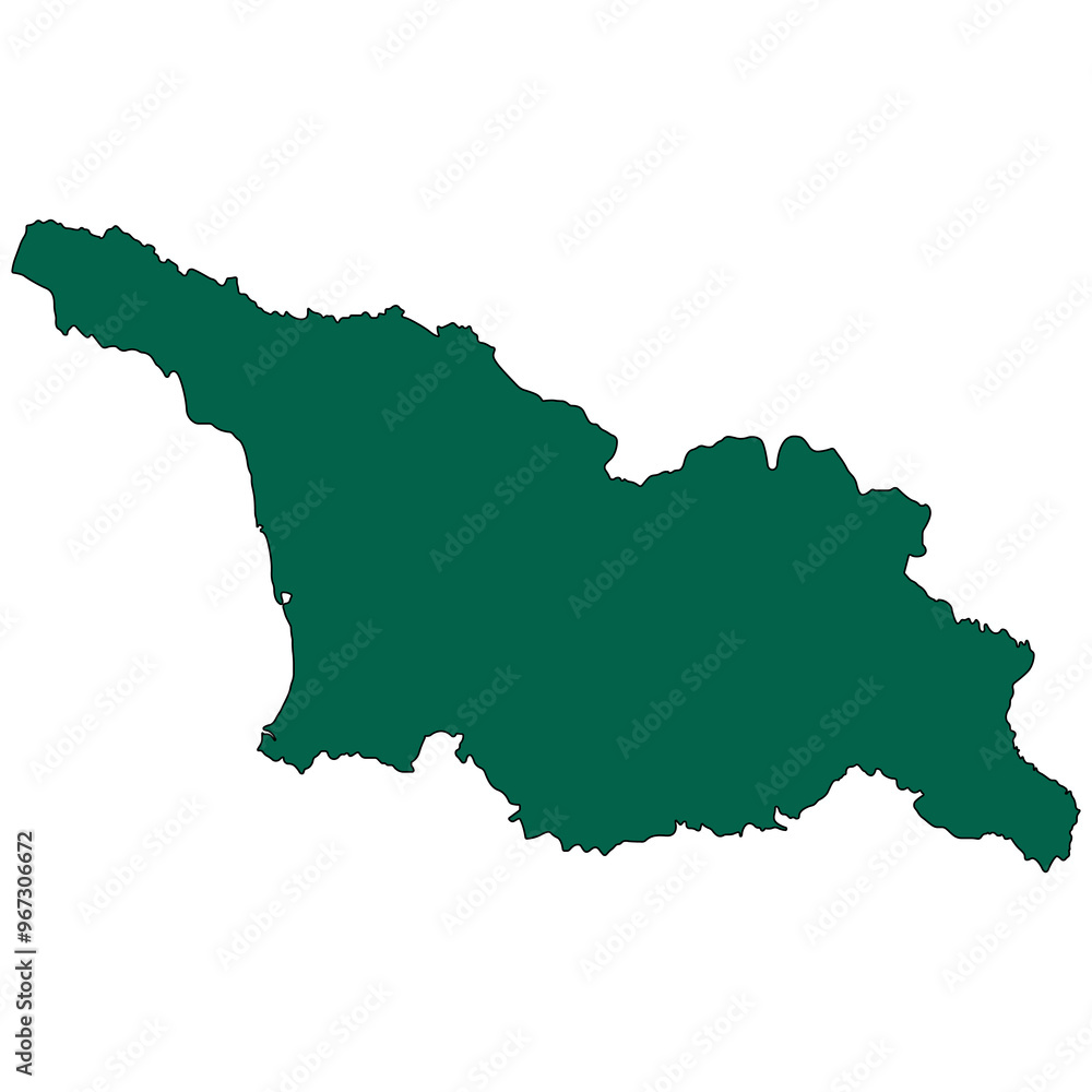 Georgia map silhouette isolated on transparent background Georgia map silhouette isolated on transparent background