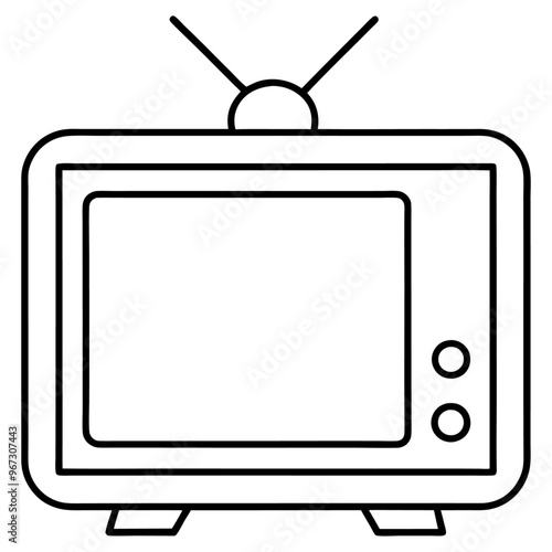television outline coloring book page line art illustration digital drawing