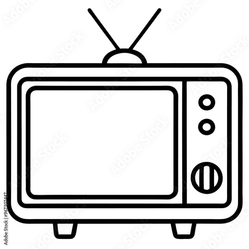 television outline coloring book page line art illustration digital drawing