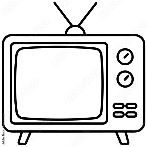 television outline coloring book page line art illustration digital drawing