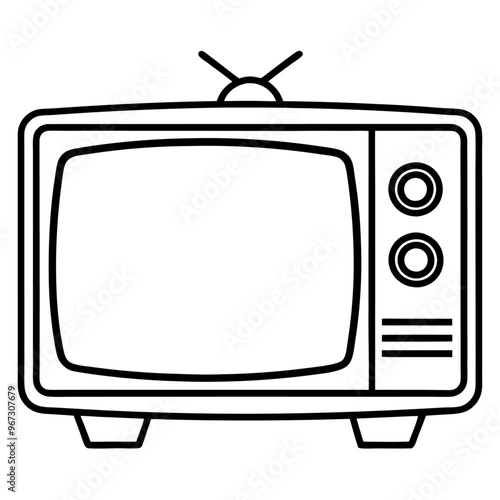 television outline coloring book page line art illustration digital drawing